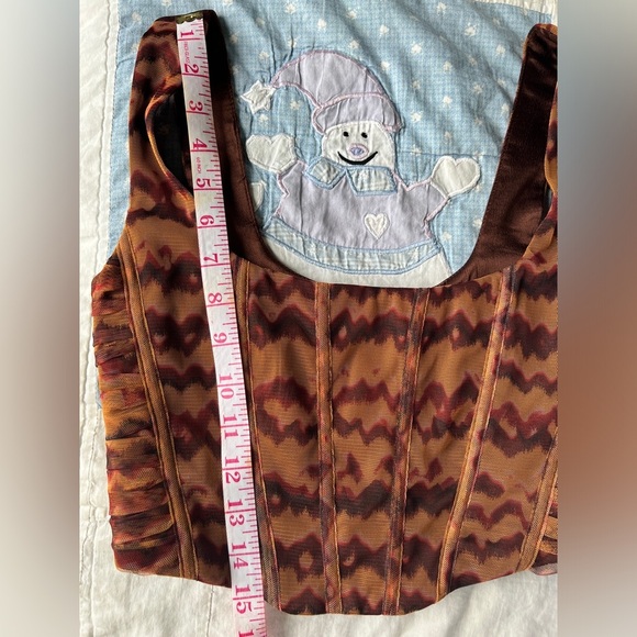 NWT Zara Womens Brown Tulle Corset Bustier Party Summer Top Small - Picture 10 of 13